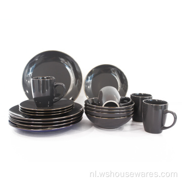 Color Glaze Stoneware Diner Set